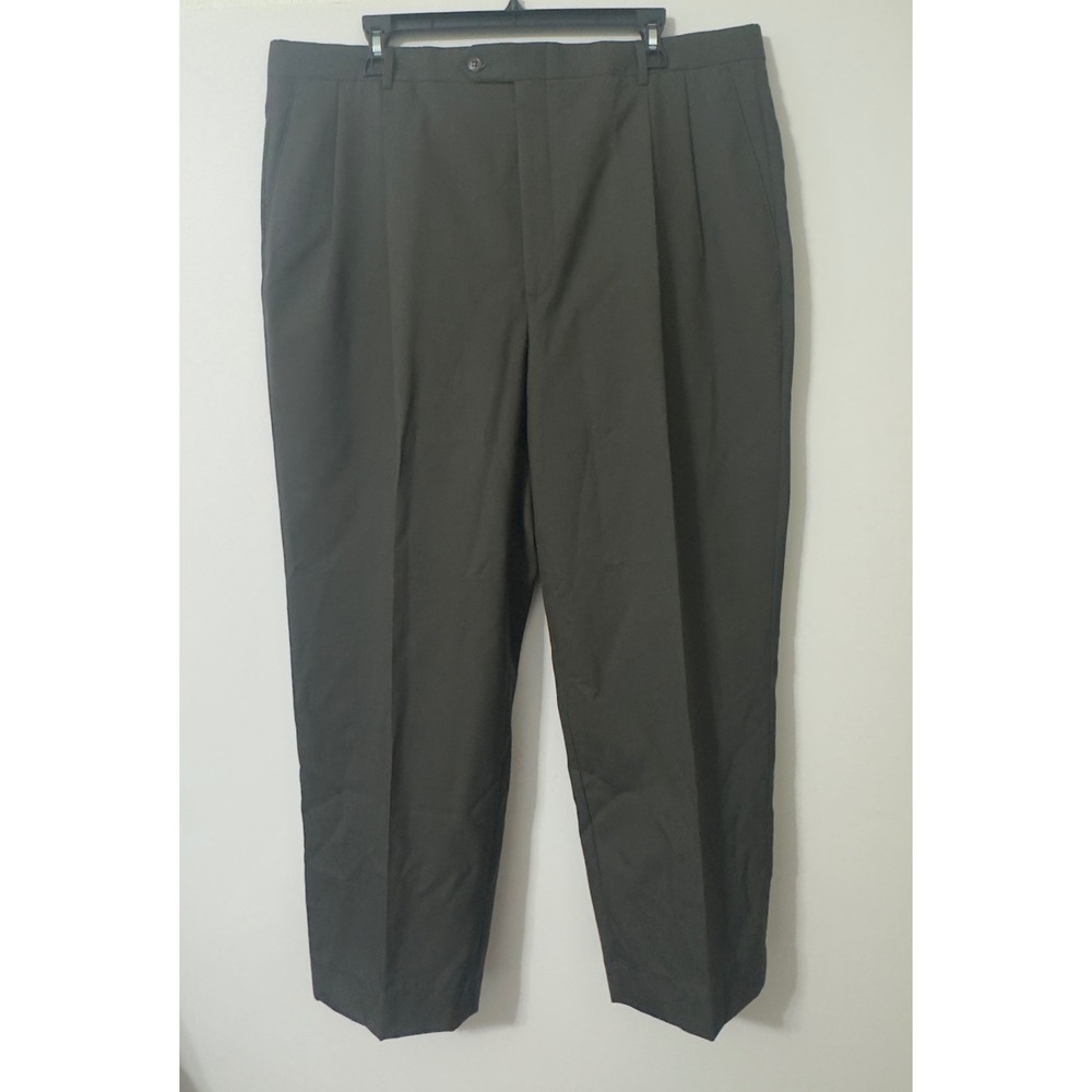 Hart Schaffner Marx Dress Pants Mens 40 Olive Green New Worsted Wool Pleated